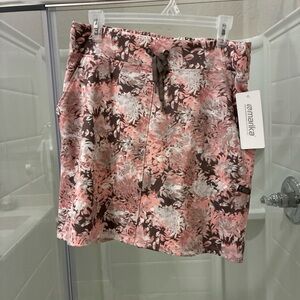Maika Pink and Brown Floral Mini Skort